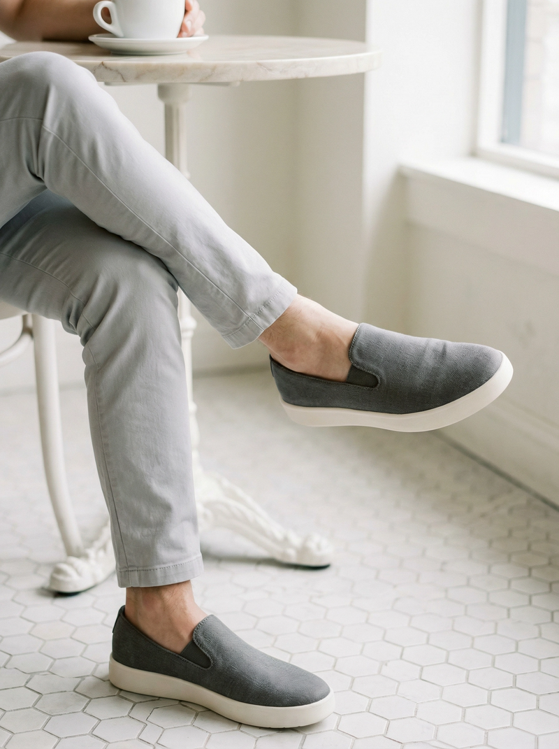 카페: 가볍게 커피 한 잔, 편하고 깔끔한 한 켤레.