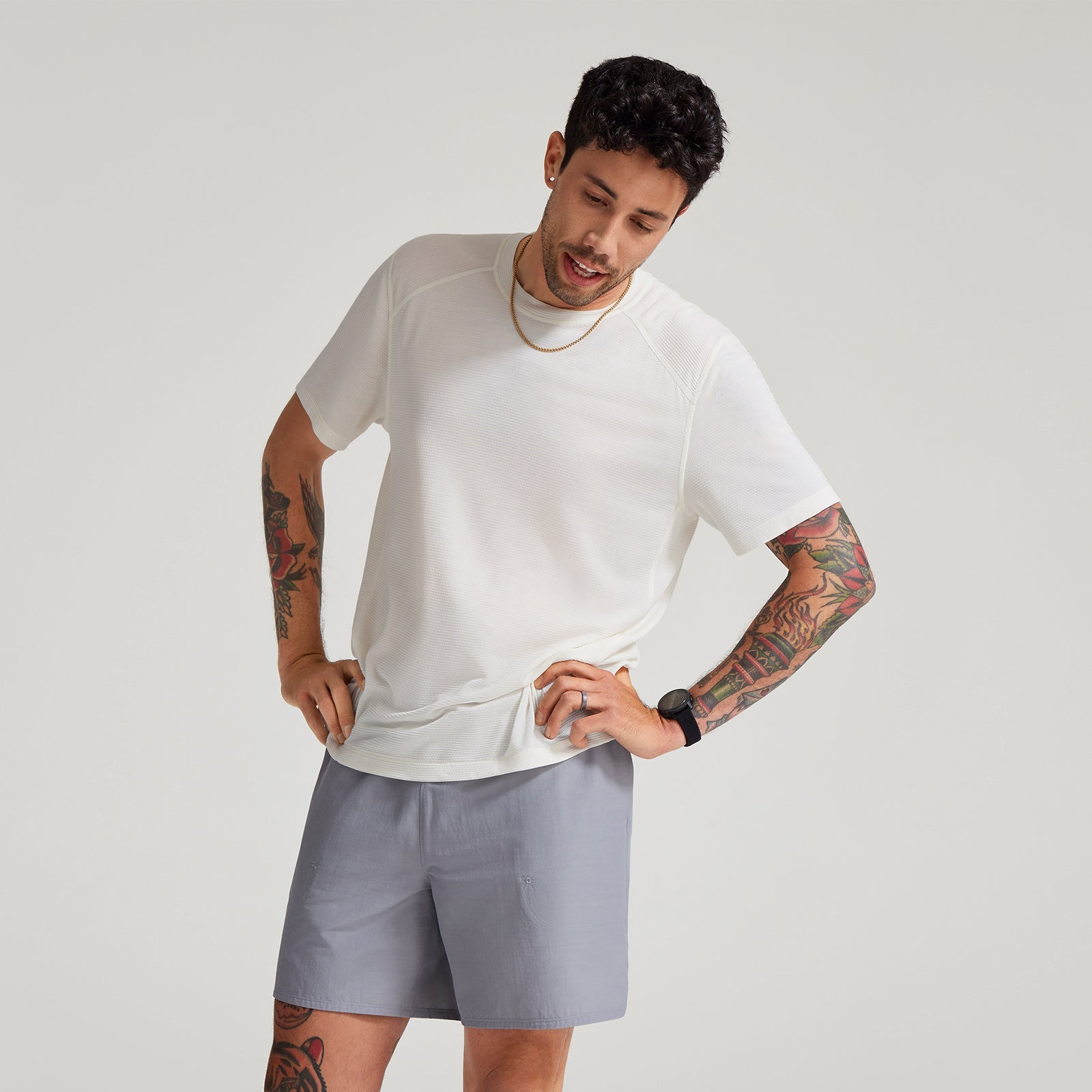 Men's Natural Run Tee - Natural White