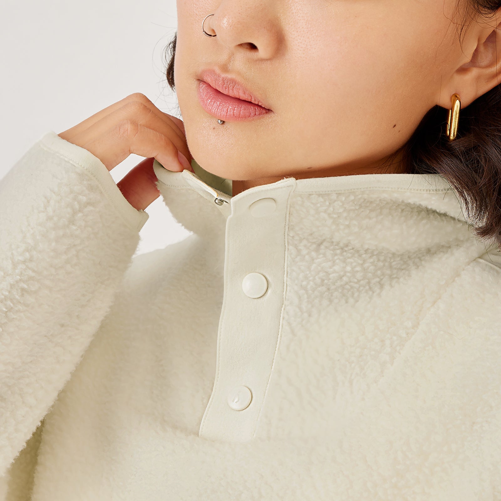 Women's Fluff Fleece Pullover - Natural White (Blizzard)