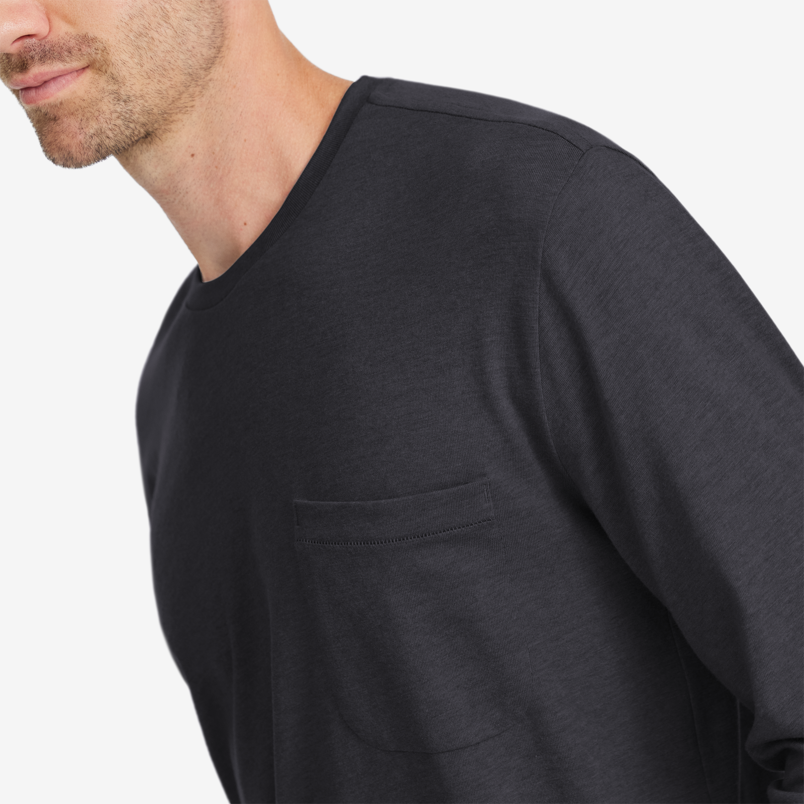 Men's Anytime Long Sleeve Tee - Natural Black