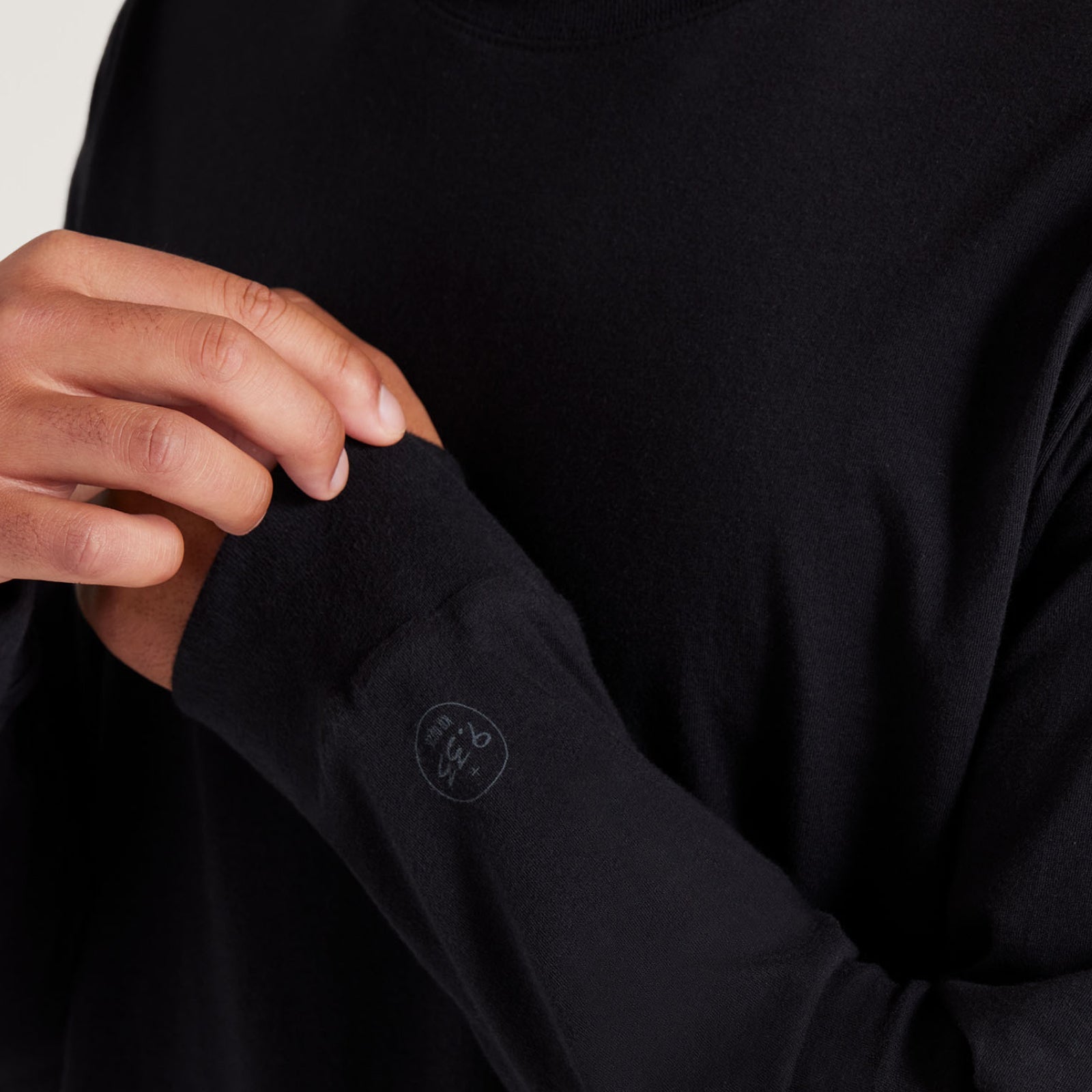 Men's Allgood Cotton Long Sleeve Tee - Natural Black