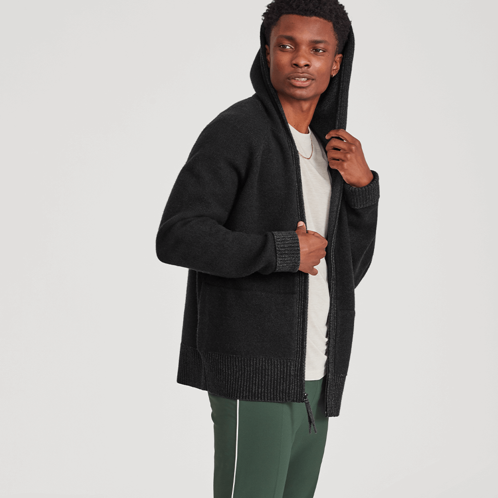 Men's Wool Hoodie - Ironbark