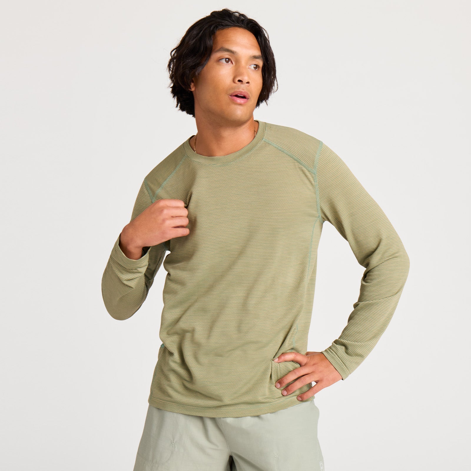 Men's Natural Run Long Sleeve Tee - Hazy Cargo