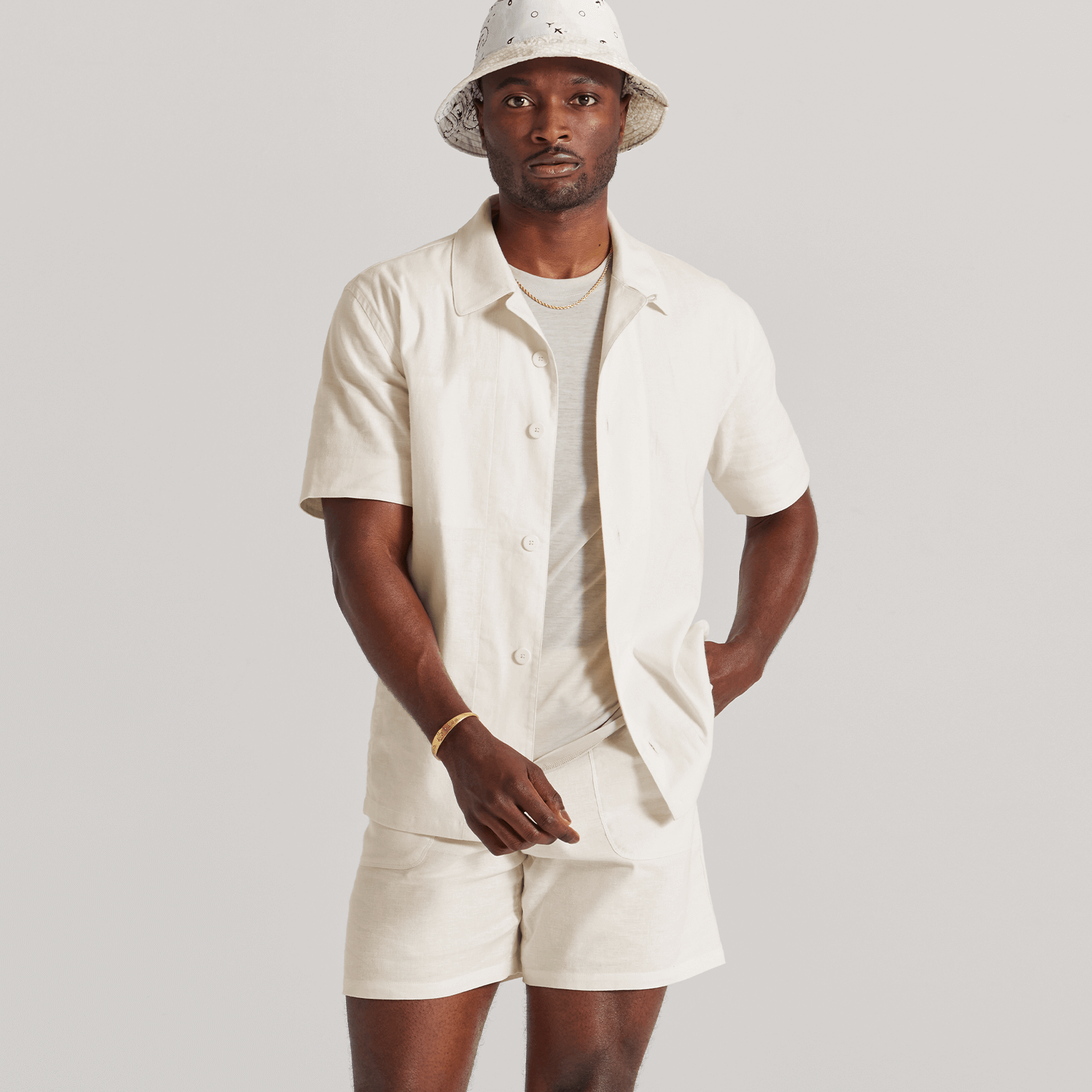 Men's Camp Shirt - Natural White